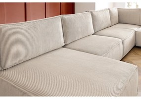 Кремав променлив велурен U-образен ъглов диван Nihad modular - Bobochic Paris