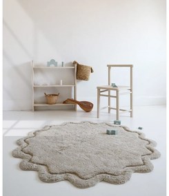 Бежов ръчно изработен памучен кръгъл килим подходящ за пране ø 110 cm Sweet April Lin – Nattiot