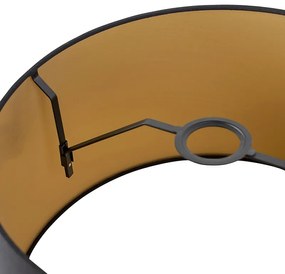 Черен памучен абажур със златен интериор 40/35/22