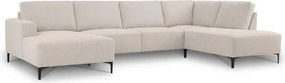 Бежов шенилов ъглов диван (десен ъгъл/U форма) Fabian – Scandic
