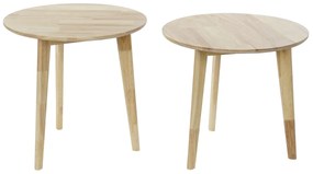 Комплект от 2 маси DKD Home Decor Бял Естествен каучук 50 x 50 x 49,5 cm