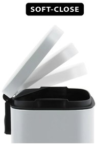 Стоманено кошче за боклук с педал в матово бял цвят 50 l Akira – Spirella