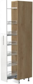 Висок подов шкаф Raval K23-30-1KZ-Oak - White glossy