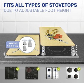 Капаци за печка в комплект от 2 броя от закалено стъкло 52x30 cm Corn-Flowers - Maximex