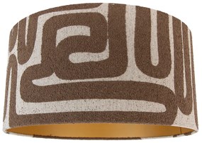 Текстилен абажур кафяв с бежово 50/50/25