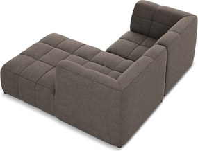 Кафяв ъглов диван от прежда с примки от букле (десен ъгъл) Aloha – Makamii