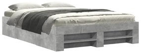 3295474 vidaXL Рамка за легло, бетонно сиво, 140x200 см, инженерно дърво