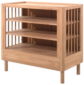 Детски скрин от масивен дъб с маса за преповиване в естествен цвят 100x95x55 cm Forrest – Vipack