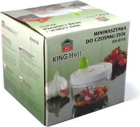 Мини ръчен чопър KingHoff KH 6116, Острие от неръждаема стомана, Бял/зелен