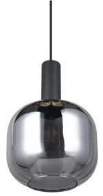 Черно висящо осветително тяло със стъклен абажур ø 20 cm Diva – Trio