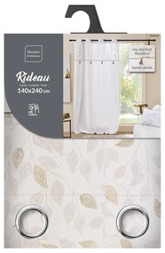 Бяло перде със смес от памук 140x240 cm Duchesse – douceur d'intérieur