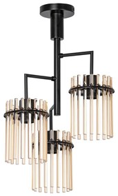 Висящ полилей 3xE27/60W/230V черен/бежов