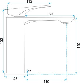 Смесител за мивка Rea Prime Brush Gold Low