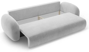 Светлосив кадифен сгъваем/с място за съхранение диван 262 cm Tonale – Cosmopolitan Design