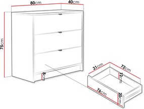 Скрин с чекмеджета Tireno 3SZ-Mpez