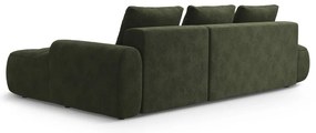 Зелен кадифен сгъваем/с място за съхранение ъглов диван (десен ъгъл) Linz – Cosmopolitan Design