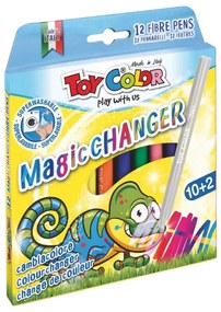 Флумастери Toy Color Magic, 10 цвята + 2 магически