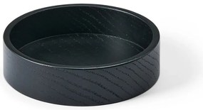 Черна декоративна дървена кутия за съхранение ø 11x3 cm Circle S – LIND DNA