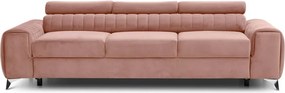 Розов кадифен разтегателен диван 261 cm Laurence – ELTAP
