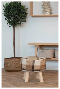 Бяло-кафява табуретка от букле Aberdeen – House Nordic