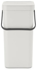 Кош за разделно събиране на боклук Brabantia Sort&Go 1005516, 16 л, Дръжка, Възможност за стенен монтаж, Светлосив