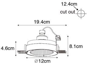Модерен вграден прожектор бял GU10 AR70 кръгъл без рамка - Oneon