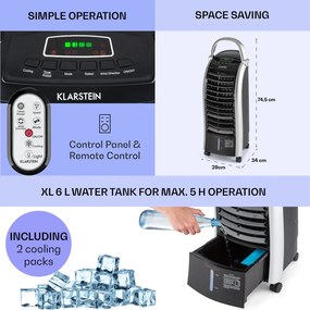 Klarstein Maxfresh, охладител на въздуха, 4 in 1, 65W, с дистанционно управление, 2 пакета с лед