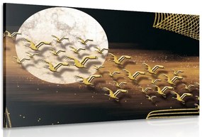 Картина на платно – Полет на птици по време на пълнолуние