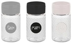 Стъклена солница с декор и пластмасово капаче DORIAN 120мл M-121242 - Horecano