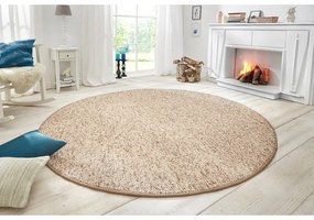 Светлокафяв кръгъл килим ø 200 cm Wolly – BT Carpet