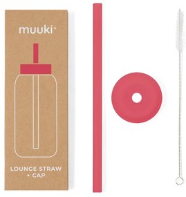 Силиконова сламка с четка за почистване и капак Watermelon High – Muuki