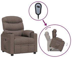 3143537 vidaXL Изправящ стол, таупе, текстил