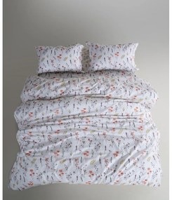 Бяло двойно удължено спално бельо от памук Renforcé 240x220 cm Floral Dance Autumn – Mila Home Luxury