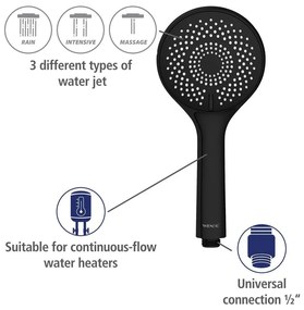 Черен душ комплект от неръждаема стомана 70cm Water Saving - Wenko