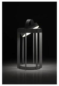 Светлосив екстериорен LED фенер с USB (височина 30 cm) Firefly – Zone