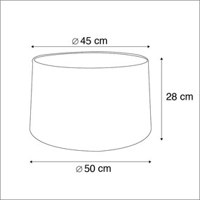 Абажур от памук черен 45/50/28 със златен интериор