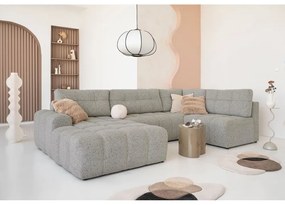Светлокафяв разтегателен модулен ъглов диван с място за съхранение (десен ъгъл) Lulu – Miuform