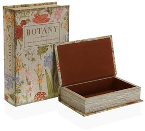 Декоративна кутия Versa Botany Книга Пластно Дървен MDF 7 x 27 x 18 cm