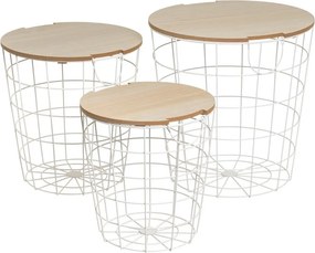 Кръгли маси за съхранение в комплект от 3 39x39 cm - Casa Selección