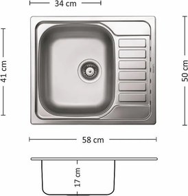 Leks COMPACT 58.1 SI Кухненска мивка за вграждане