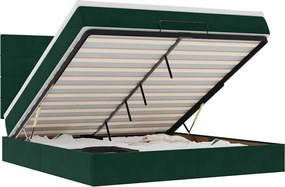 3313490 vidaXL Османска легло с матраци, тъмнозелено, 180x200 см, кадифе