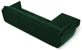 Тъмнозелен кадифен ъглов диван (ляв ъгъл) Vanda – Mazzini Sofas