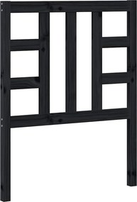 817819 vidaXL Горна табла за легло, черна, 81x4x100 см, бор масив