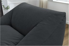 Тъмносив пуф от рипсено кадифе Lilibet – Bobochic Paris