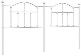 353524 vidaXL Метална табла за глава, бяла, 180 см