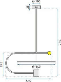 Пендел  LED Black APP589-1CP