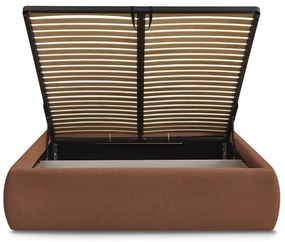 Оранжево двойно легло 180x200 cm тапицирано с място за съхранение/без табла с включена подматрачна рамка Inera – Bobochic Paris