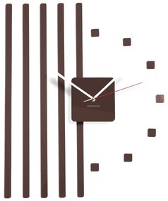 Самозалепващ стенен часовник с ивици Жълто