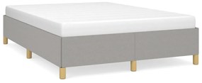349866 vidaXL Рамка за легло без матрак, светлосива, 135x190 см, двоен плат
