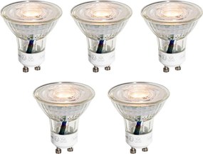 Комплект от 5 GU10 50mm LED крушки прозрачни 3W 200 lm 2200K